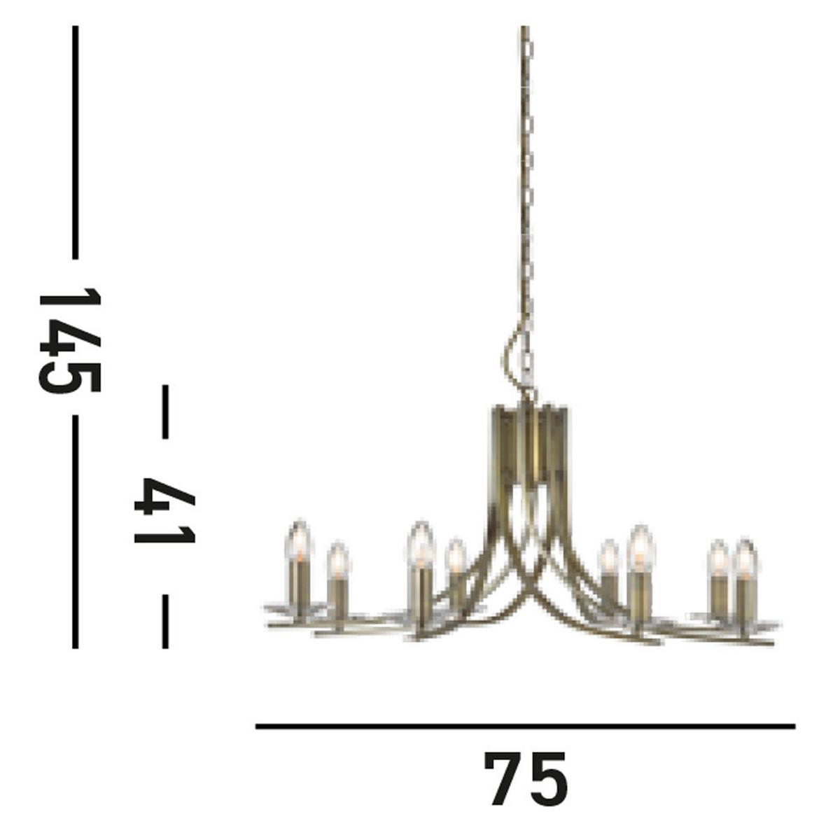 Csillár 4168-8ab Ascona - sárgarézszínű, Lifestyle, üveg/fém (75/145cm)
