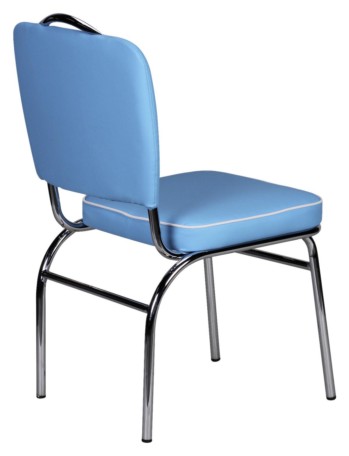 Stol Elivis - modra/srebrne barve, Moderno, kovina/umetna masa (47/90/45cm) - MID.YOU