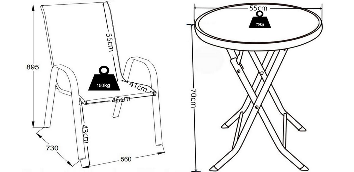 Vrtni Set Sonlas L, 3-Delno - antracit, Moderno, kovina/steklo - Gardenson