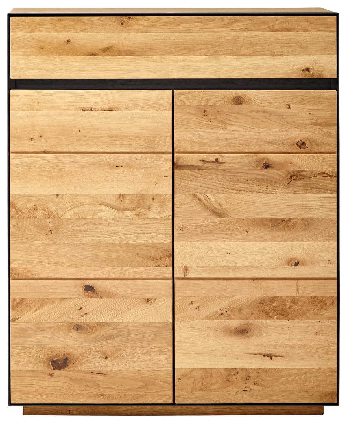 SZAFKA NA BUTY KELIO - kolor dębowy/antracytowy, Natur, metal/drewno (86/104/38cm) - Linea Natura