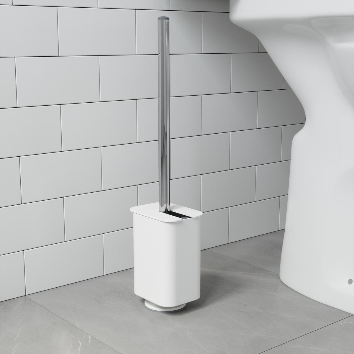 Perie WC Easy - culoare aluminiu, Modern, plastic/metal (8,3/11,4/42,5cm) - Premium Living