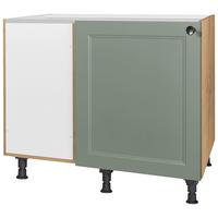 Eckunterschrank Cascada Grün - Eichefarben/Schwarz, MODERN, Holzwerkstoff/Metall (125/87/65cm) - Nobilia