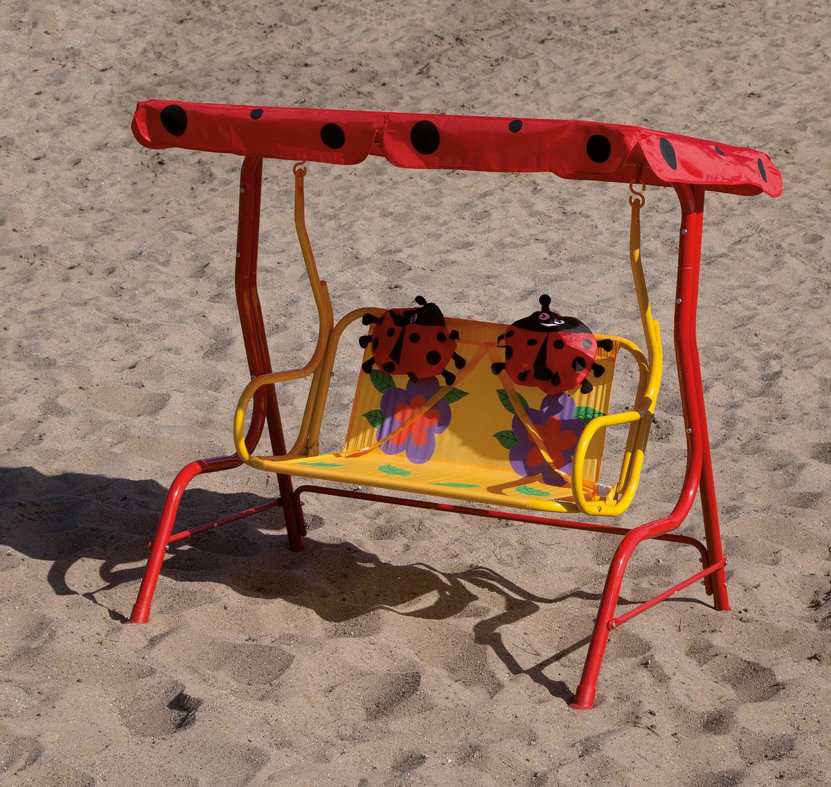 Kinder-Hollywoodschaukel 672612 - Rot, MODERN, Textil/Metall (115/118/75cm) - Siena Garden