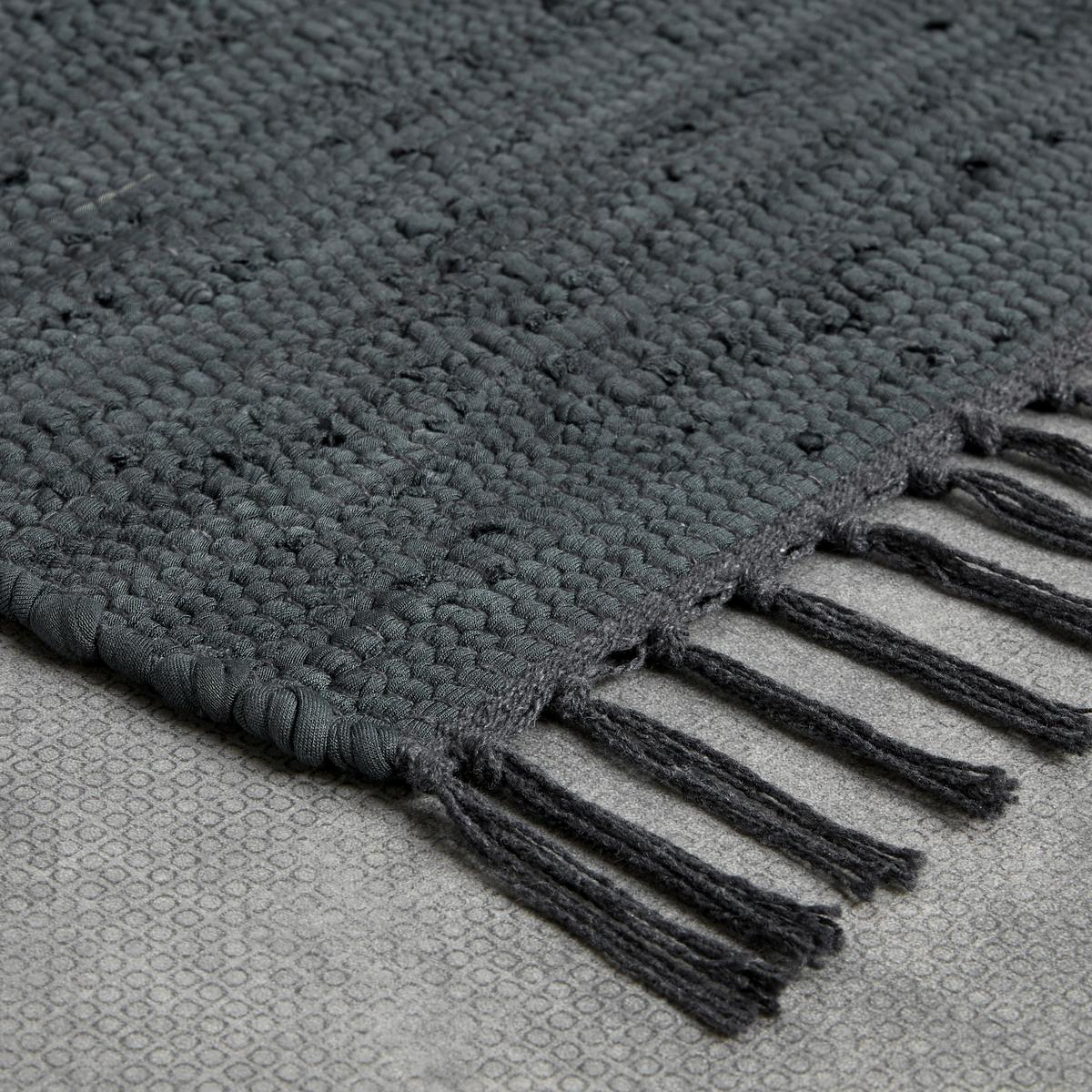 Fleckerlteppich Julia 2 in Dunkelgrau ca. 70x130cm - Dunkelgrau, Romantik / Landhaus, Textil (70/130cm) - Modern Living