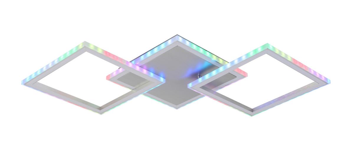 Led Mennyezeti Lámpa Qinton - alumíniumszínű, Romantik / Landhaus, műanyag/fém (95/44/7,3cm) - Premium Living