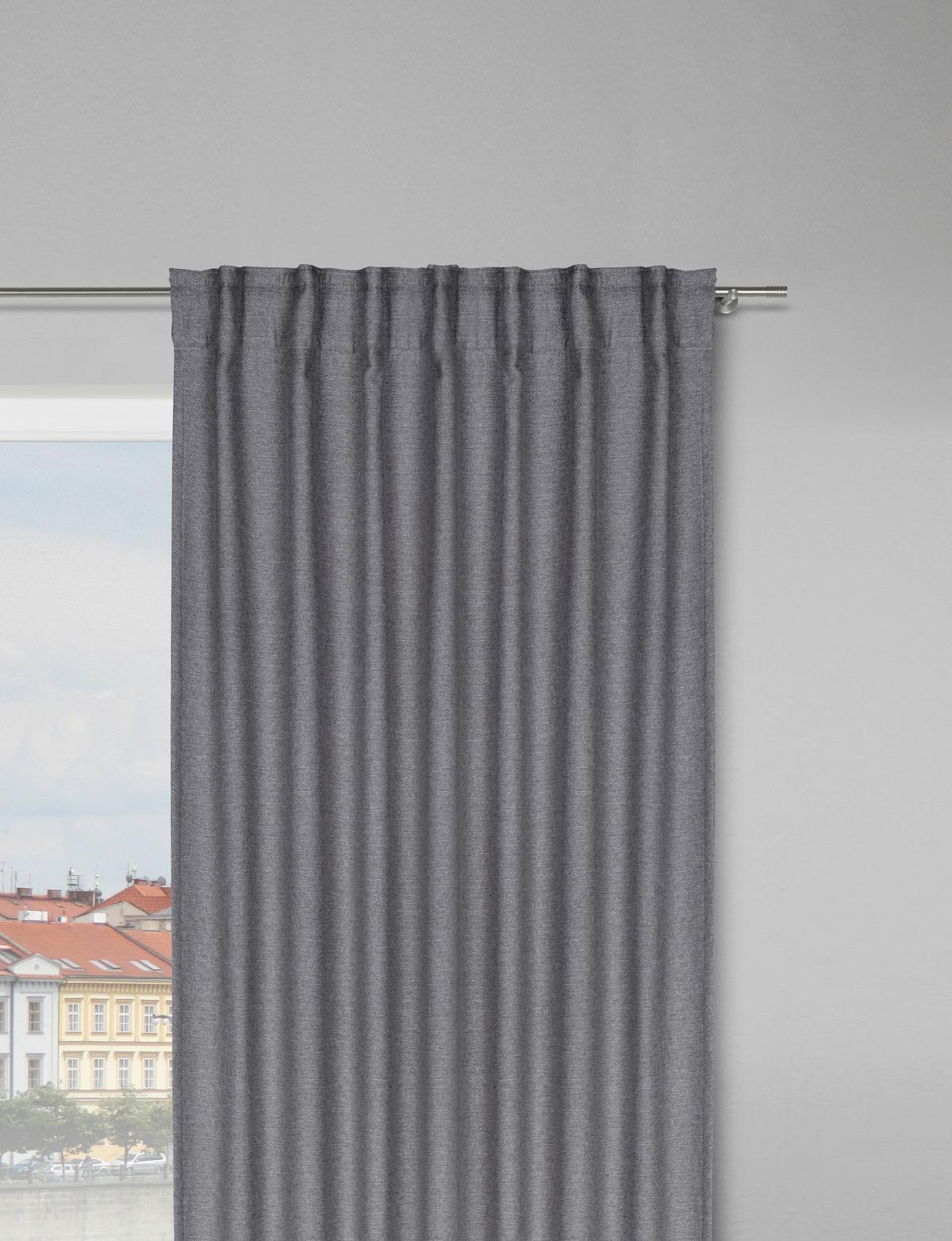 Thermo Függöny Alfi - antracit, Konventionell, textil (135/255cm) - Modern Living