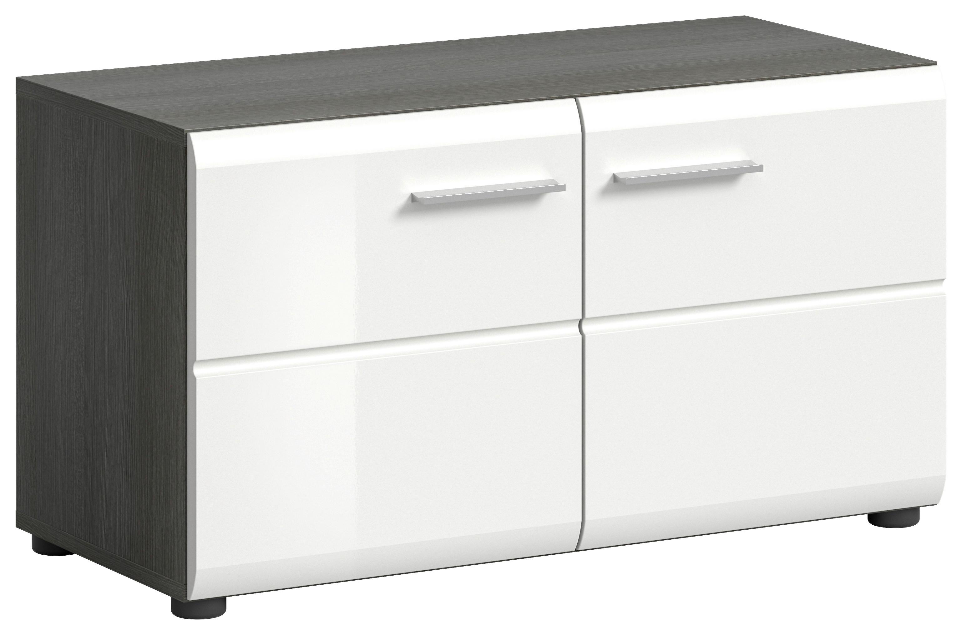 Bancă pentru hol SALSA - alb lucios intens, Design, material pe bază de lemn (80/44/37cm) - Modern Living