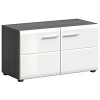 Klupa Salsa - srebrne boje/bijela visoki sjaj, Design, drvni materijal/plastika (80/44/37cm) - Modern Living