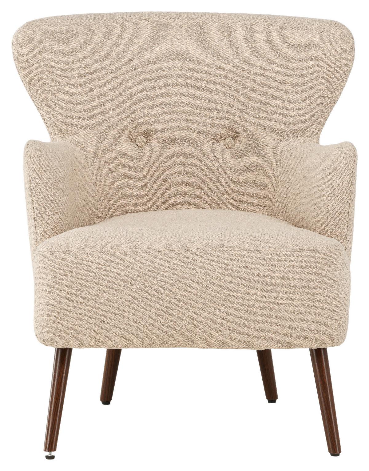 OHRENSESSEL LINCOLN - Beige/Braun, Design, Textil/Metall (76/85/77cm) - Livetastic