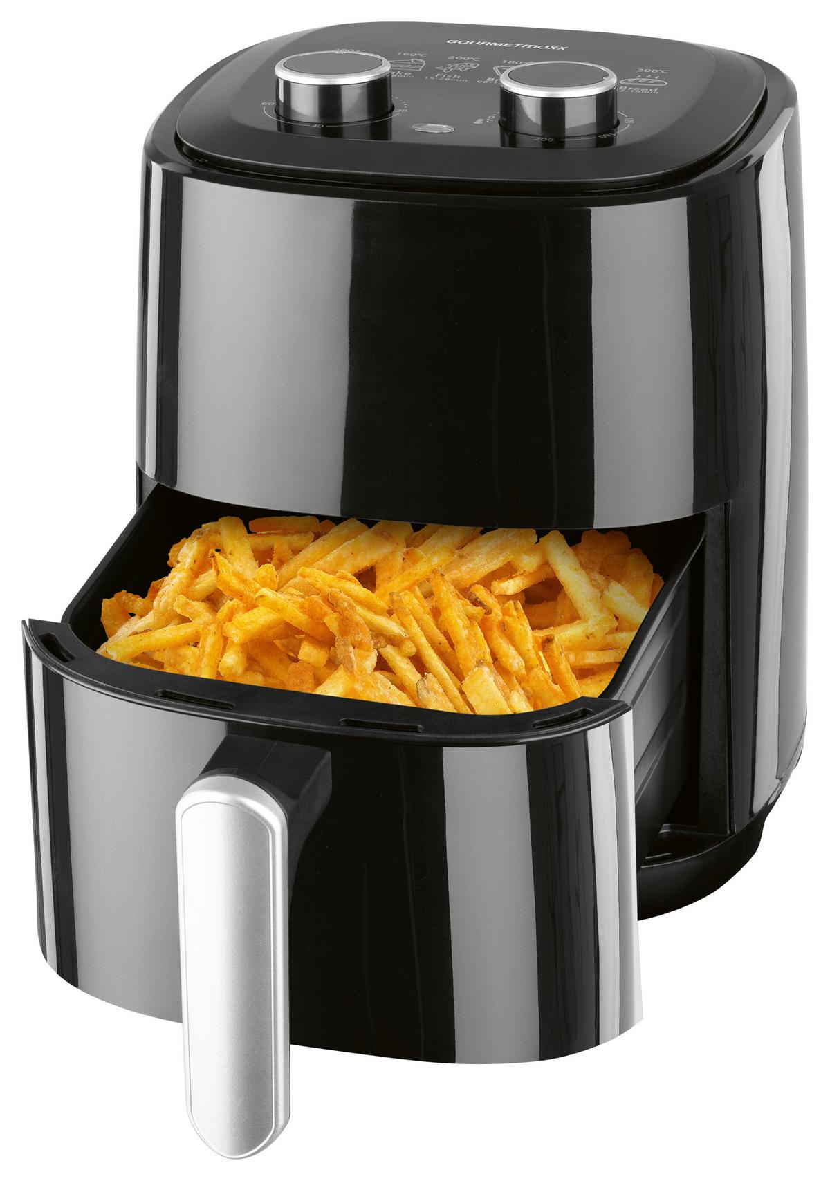 Heißluftfritteuse Gourmetmaxx Schwarz max. 1350 Watt - Schwarz, MODERN, Kunststoff/Metall (29/22,5/29,5cm)