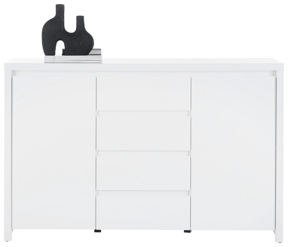 Comodă cu uși LARIOS - alb, Modern, material pe bază de lemn (143/91/40cm) - Modern Living