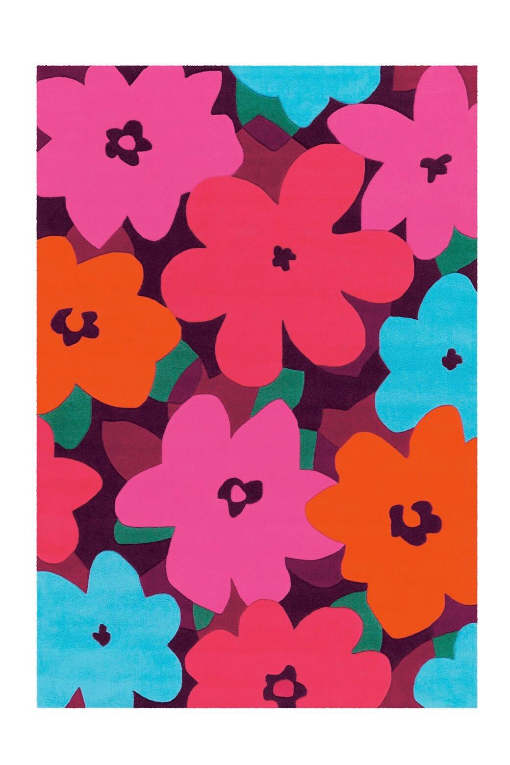 Flachwebeteppich Sam 4135 Multi/pink 140x200 - Pink/Multicolor, Basics, Textil (140/200cm)