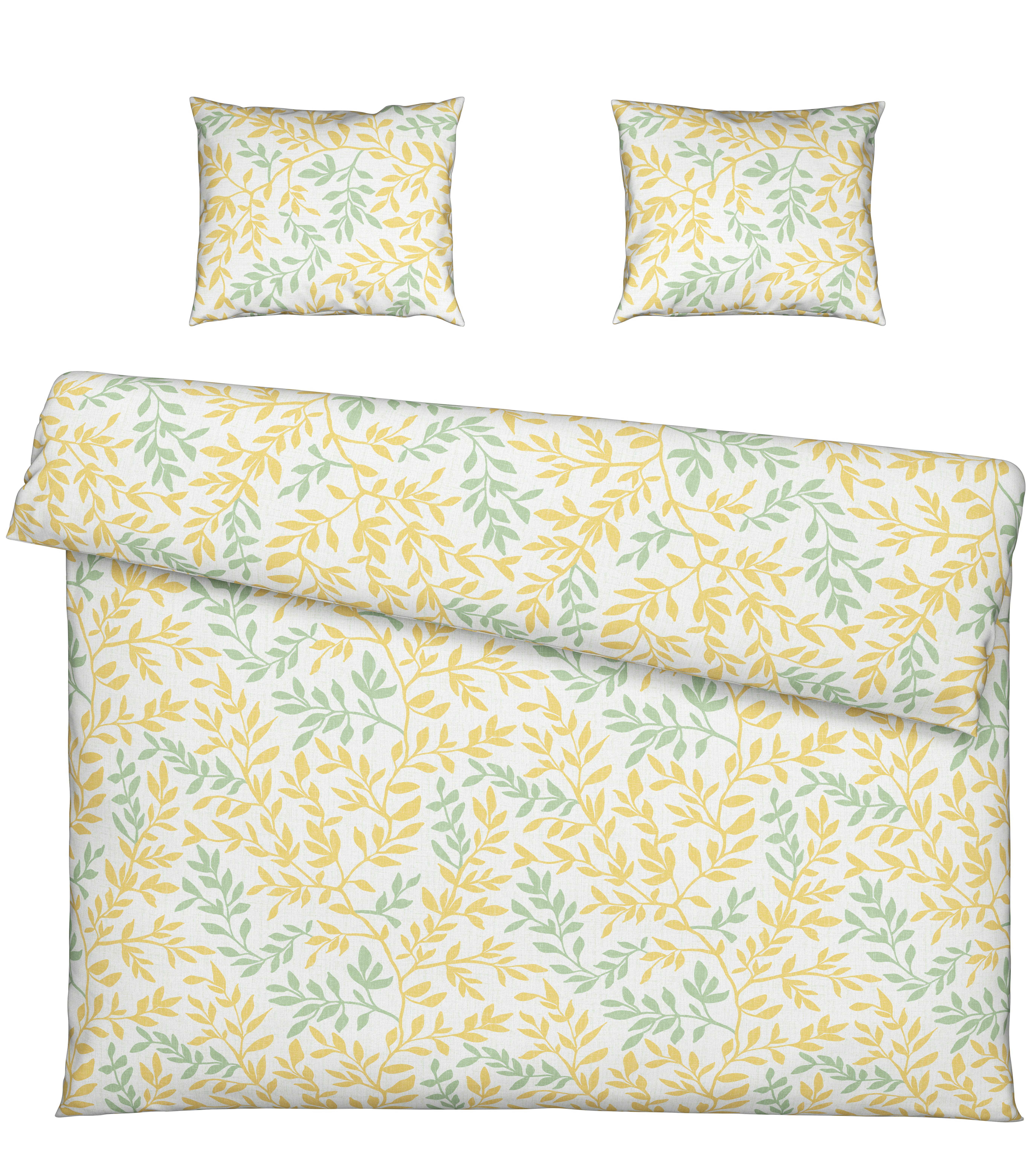 BETTWÄSCHESET SIGLINDE XXL - Gelb/Grün, Konventionell, Textil (200/210cm) - Modern Living