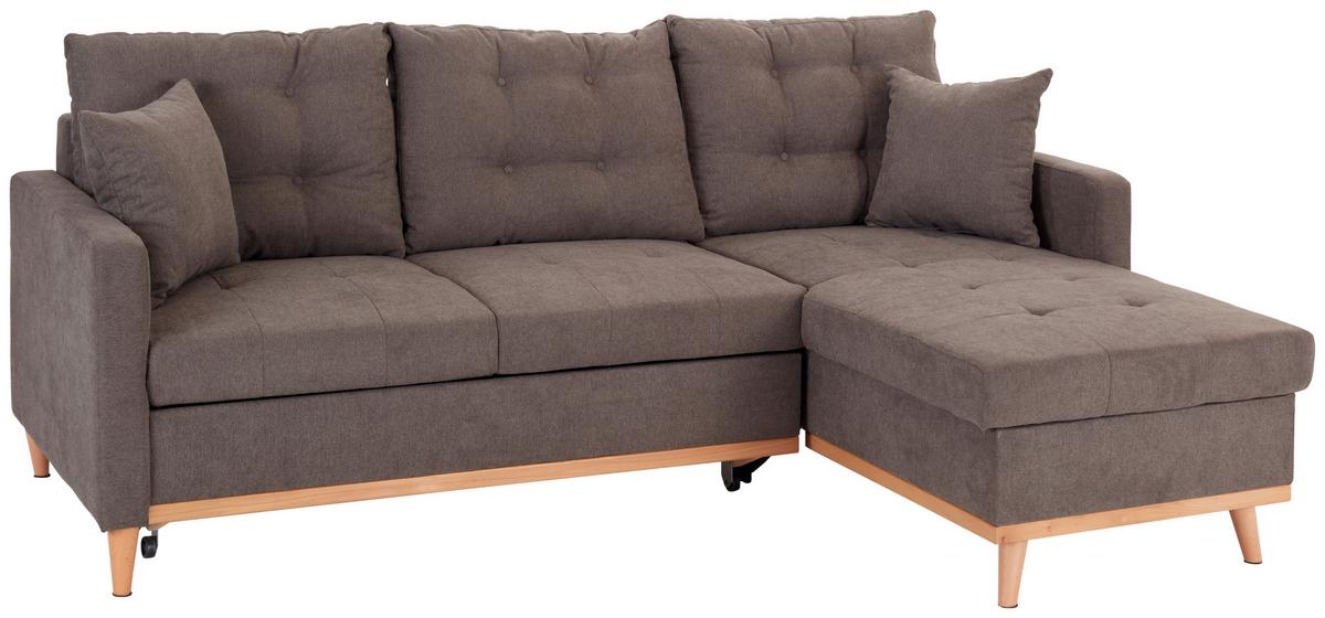Sedežna Garnitura Kring, Siva, Z Ležiščem - siva, Basics, tekstil (212/72/150cm) - MID.YOU
