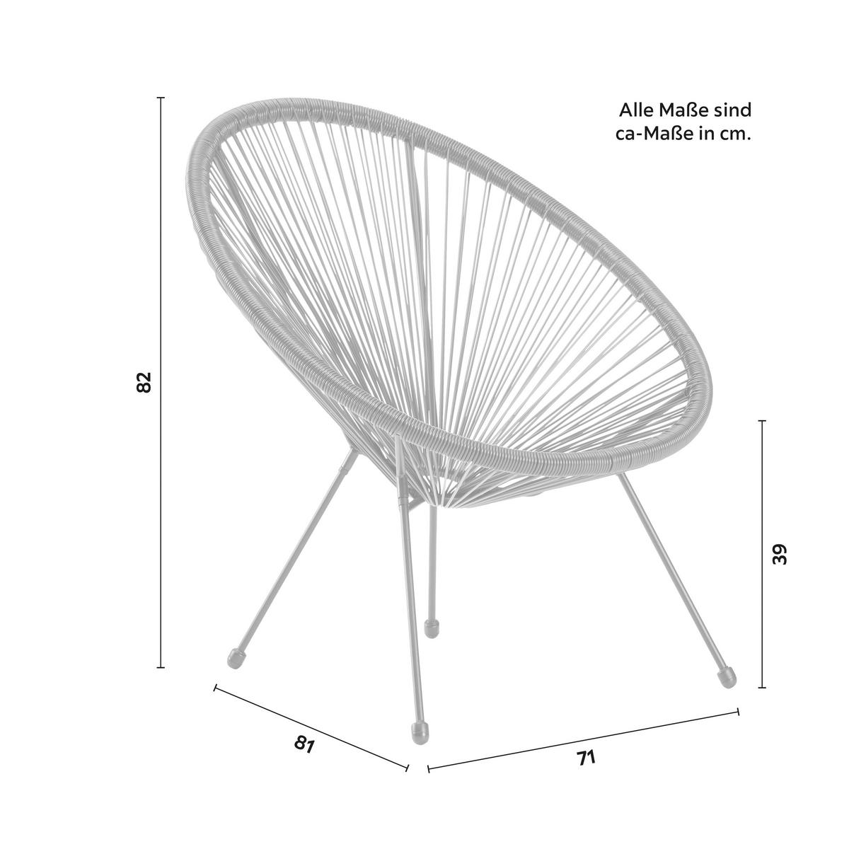 OGRODOWY FOTEL RELAKSACYJNY UNO - czarny, Modern, tworzywo sztuczne/metal (71/82/81cm) - Mömax