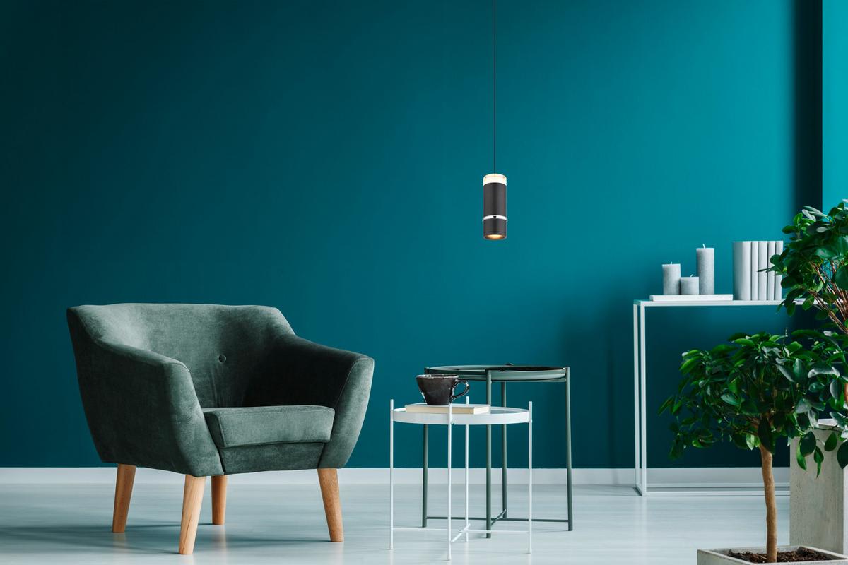 LED-HÄNGELEUCHTE 15699 ALVARADO - Schwarz, Design, Kunststoff/Metall (7,5/180cm) - Globo