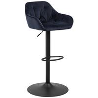 STOŁEK BAROWY BROOKE - ciemnoniebieski/czarny, Design, metal/tkanina (52/109/52cm)