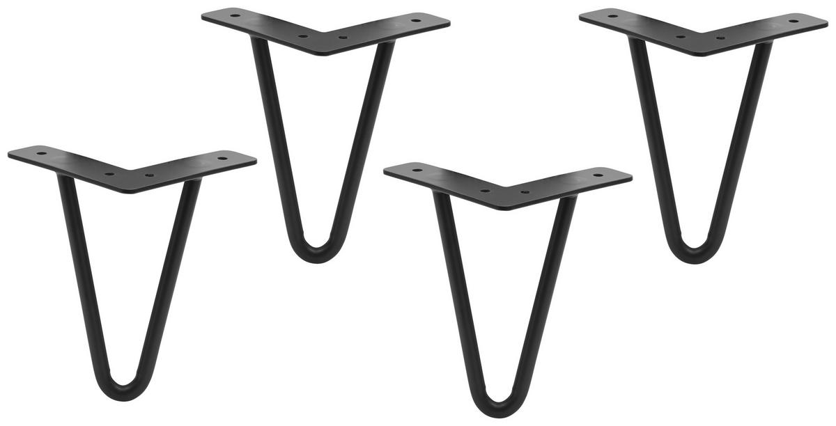 Fußset in Grau/Schwarz,  4-teilig - Schwarz/Grau, MODERN (11/15/11cm) - Mömax