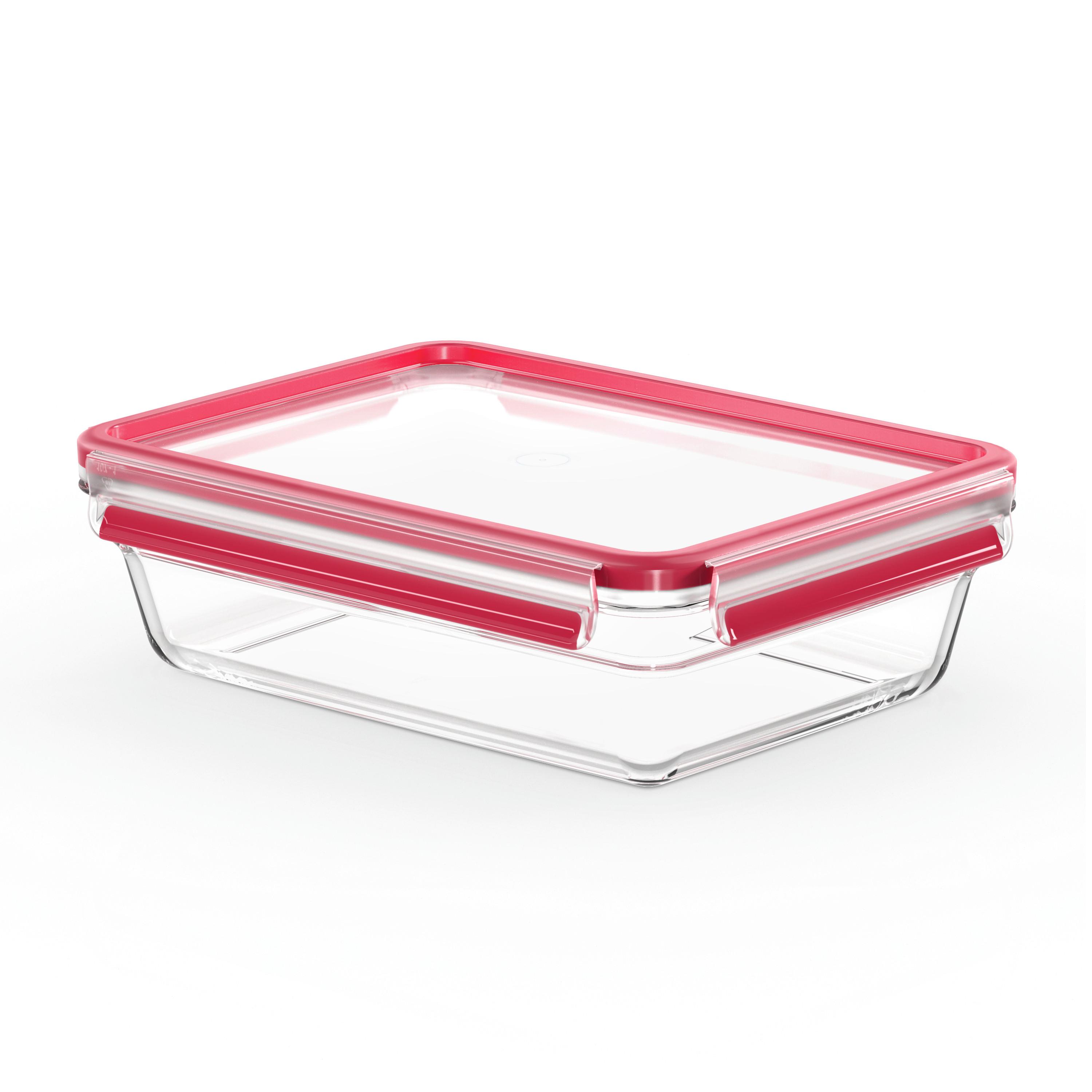 POJEMNIK NA ŻYWNOŚĆ N1041100 - czerwony, Basics, tworzywo sztuczne/szkło (26,7/19,7/8cm) - Emsa