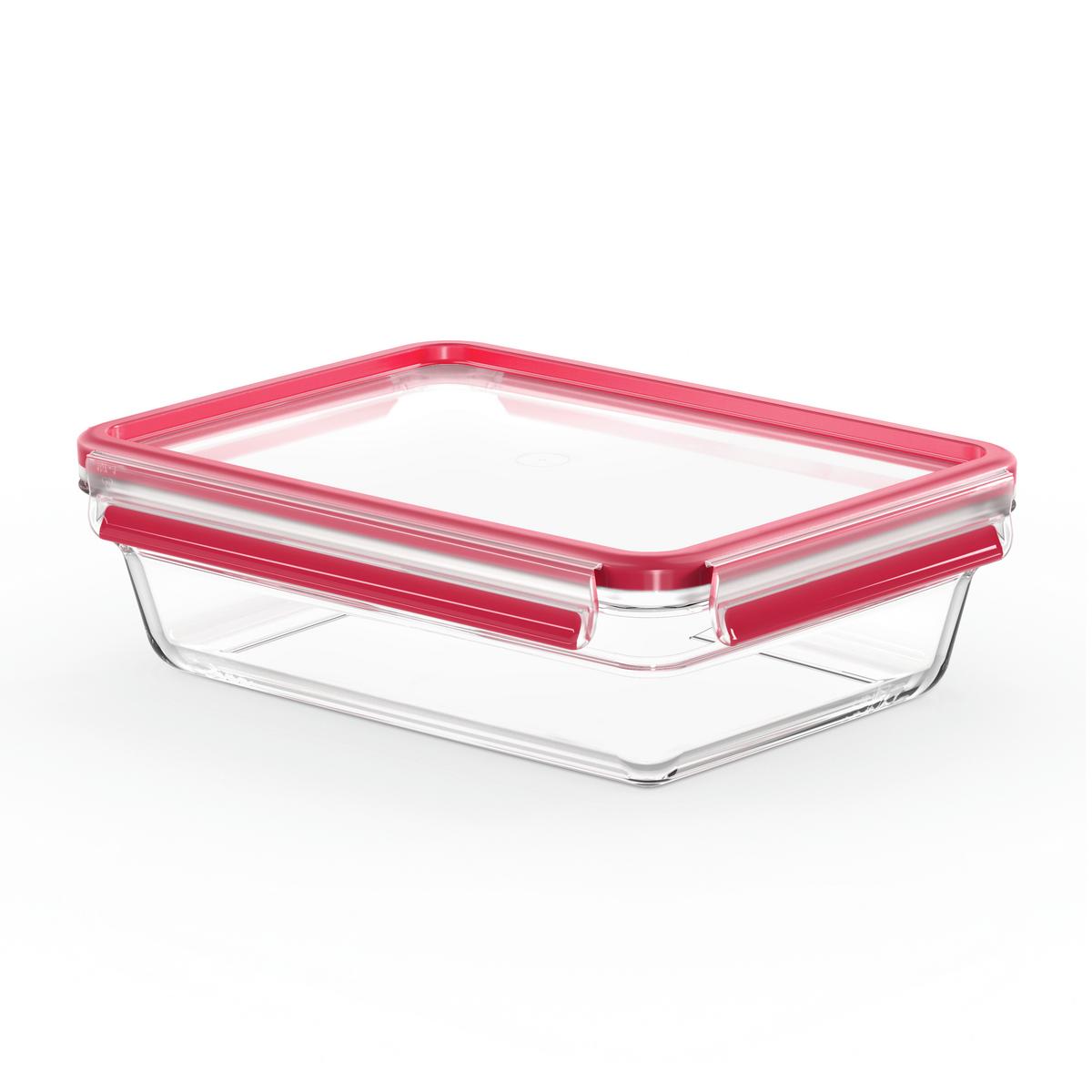 POJEMNIK NA ŻYWNOŚĆ N1041100 - czerwony, Basics, tworzywo sztuczne/szkło (26,7/19,7/8cm) - Emsa