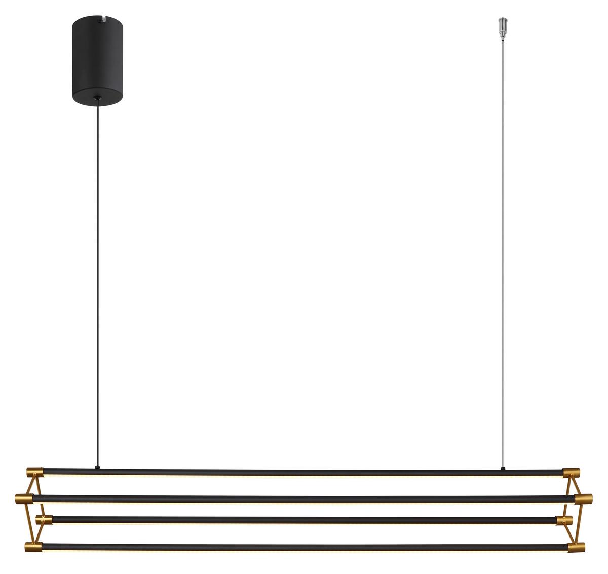 SUSPENSION LED 67184-40 - noir/doré, Design, métal/matière synthétique (104/16,2/150cm) - Globo