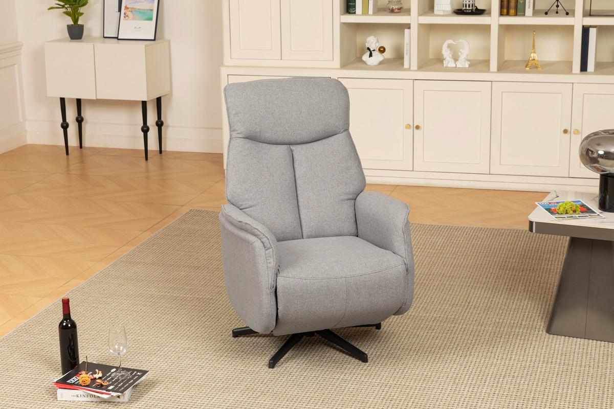 FOTEL TELEWIZYJNY TANJA - czarny/szary, Design, metal/tkanina (71/105/85cm) - MID.YOU