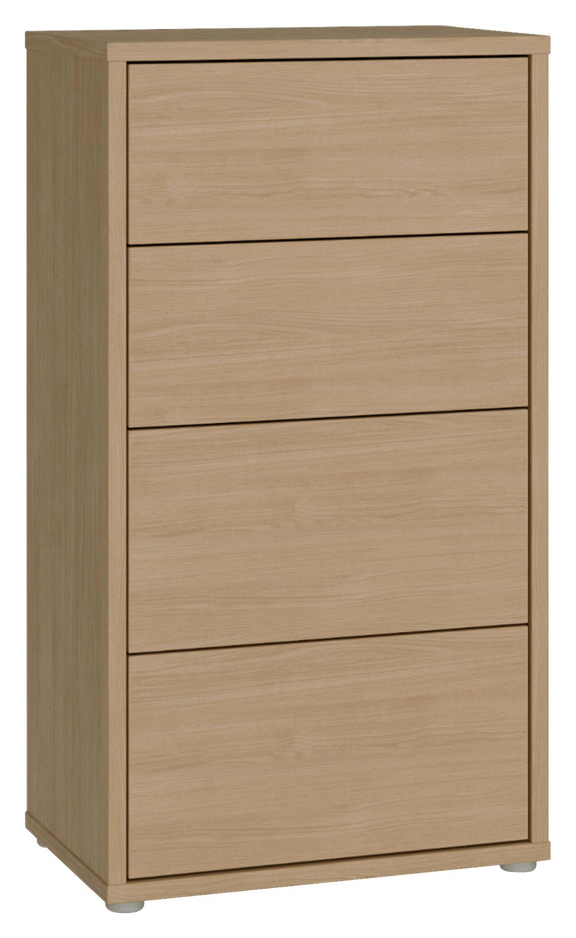 Komoda Alice, Barva Hrasta - srebrne barve/barve hrasta, Trend, umetna masa/leseni material (55/99/35cm) - Carryhome