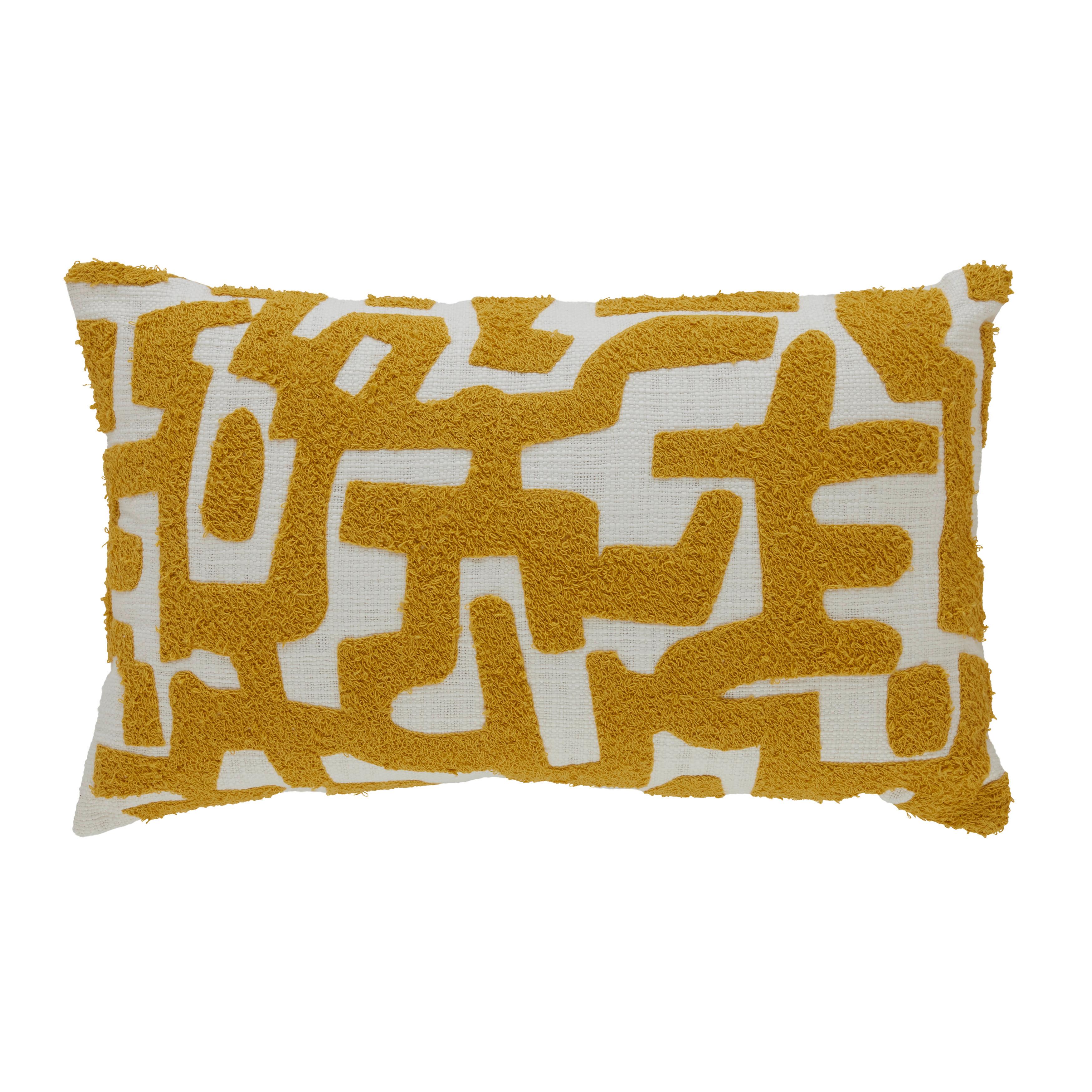 Okrasna Blazina Silva - bela/temno rumena, Moderno, tekstil (30/50cm) - Modern Living