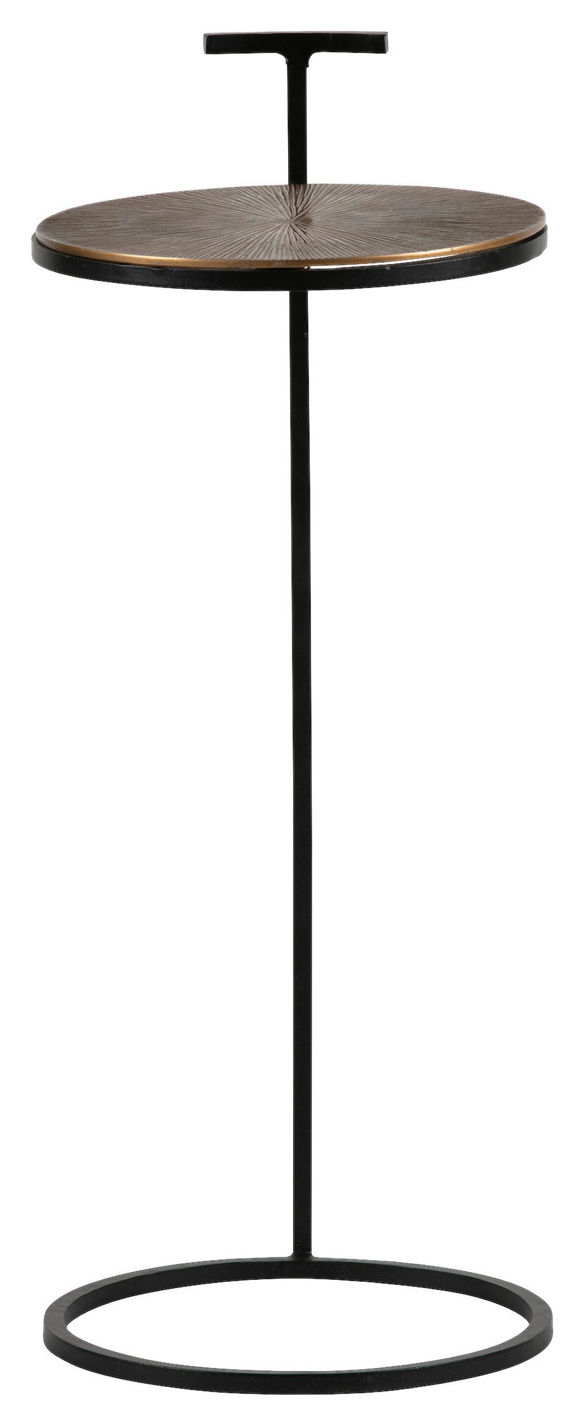 STOLIK BOCZNY POSITION - kolor mosiężny/czarny, Design, metal (26/26/64cm) - Livetastic