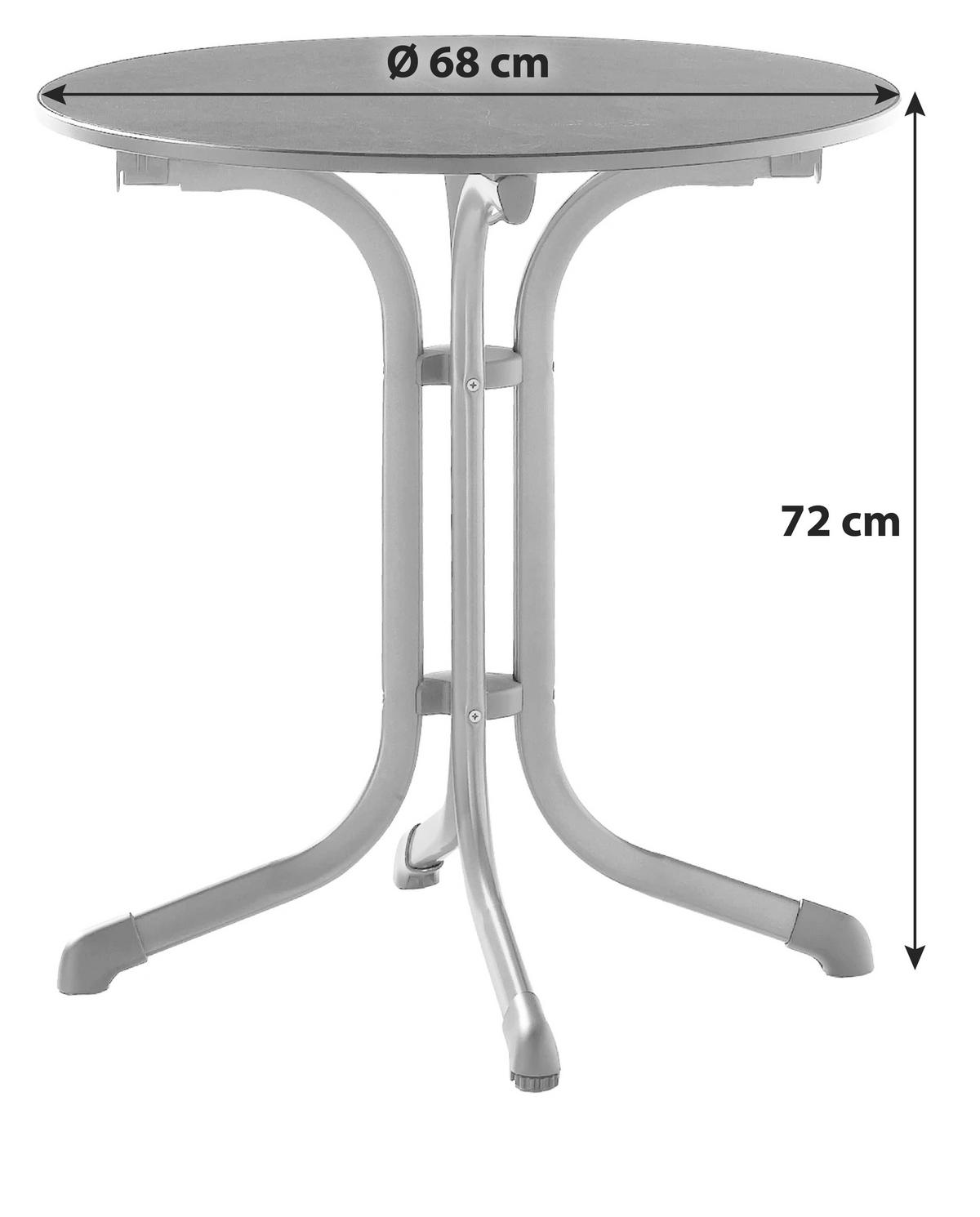 Gartenklapptisch Anthrazit/Graphitfarben - Anthrazit/Graphitfarben, MODERN, Holzwerkstoff/Metall (68/72cm) - Sieger