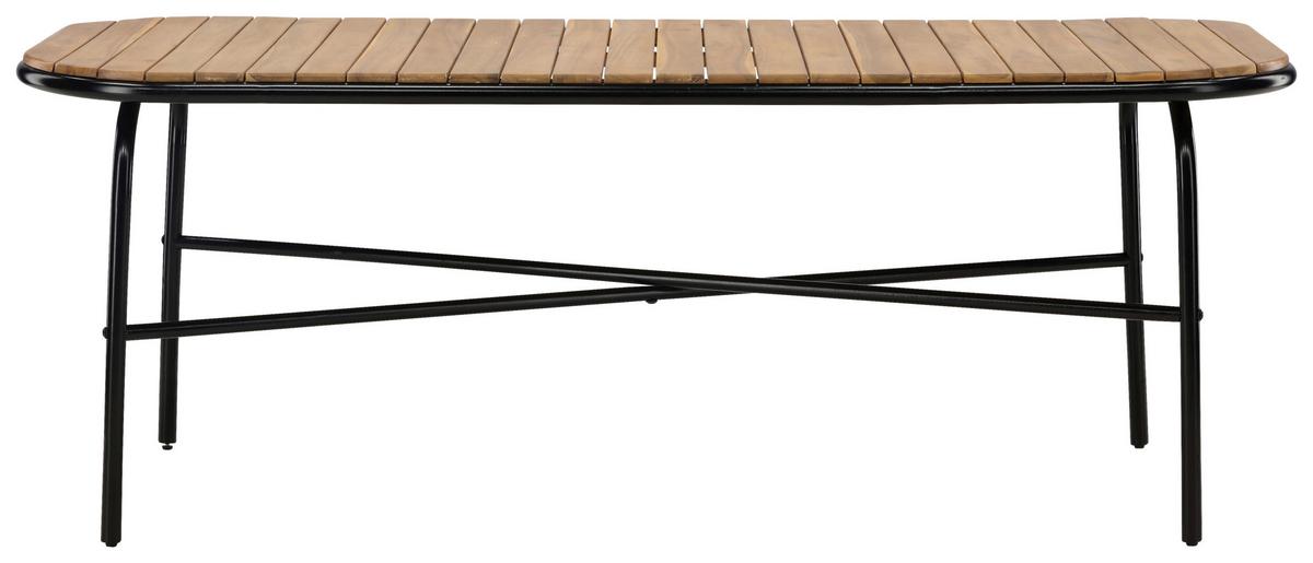 Gartentisch Holmbeck ca. 200x90x75cm Schwarz/Akazie - Schwarz, KONVENTIONELL, Holz/Metall (200/90/75cm) - Gardenson