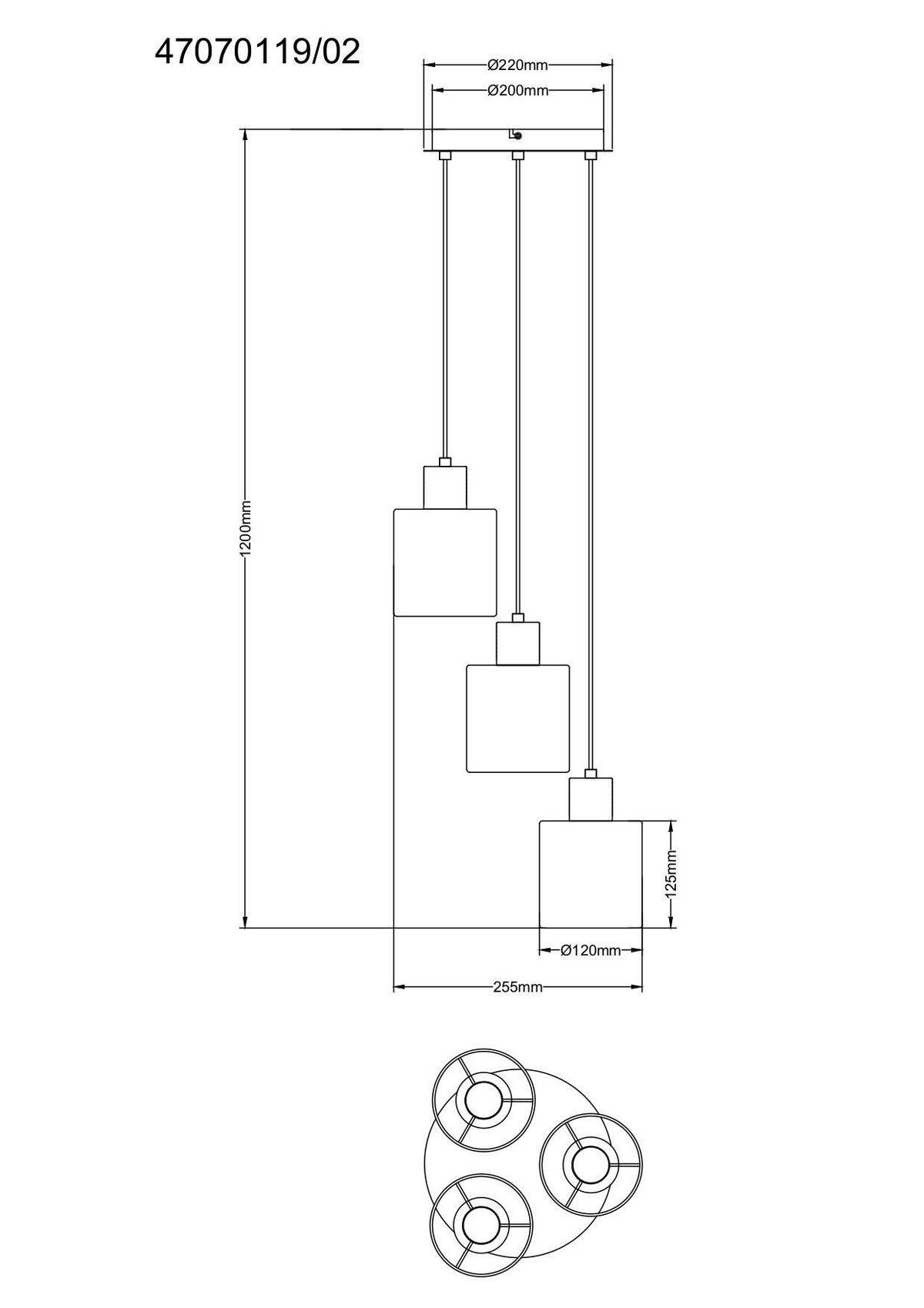 LAMPA WISZĄCA MIA - beżowy/czarny, Trend, metal/tkanina (25,5/120cm) - Novel