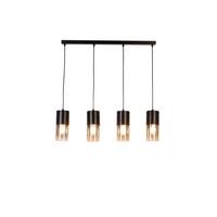 Hängeleuchte Monaco Graubraun max. 160 Watt - Graubraun, Trend, Glas/Metall (80,5/10/150cm) - Novel