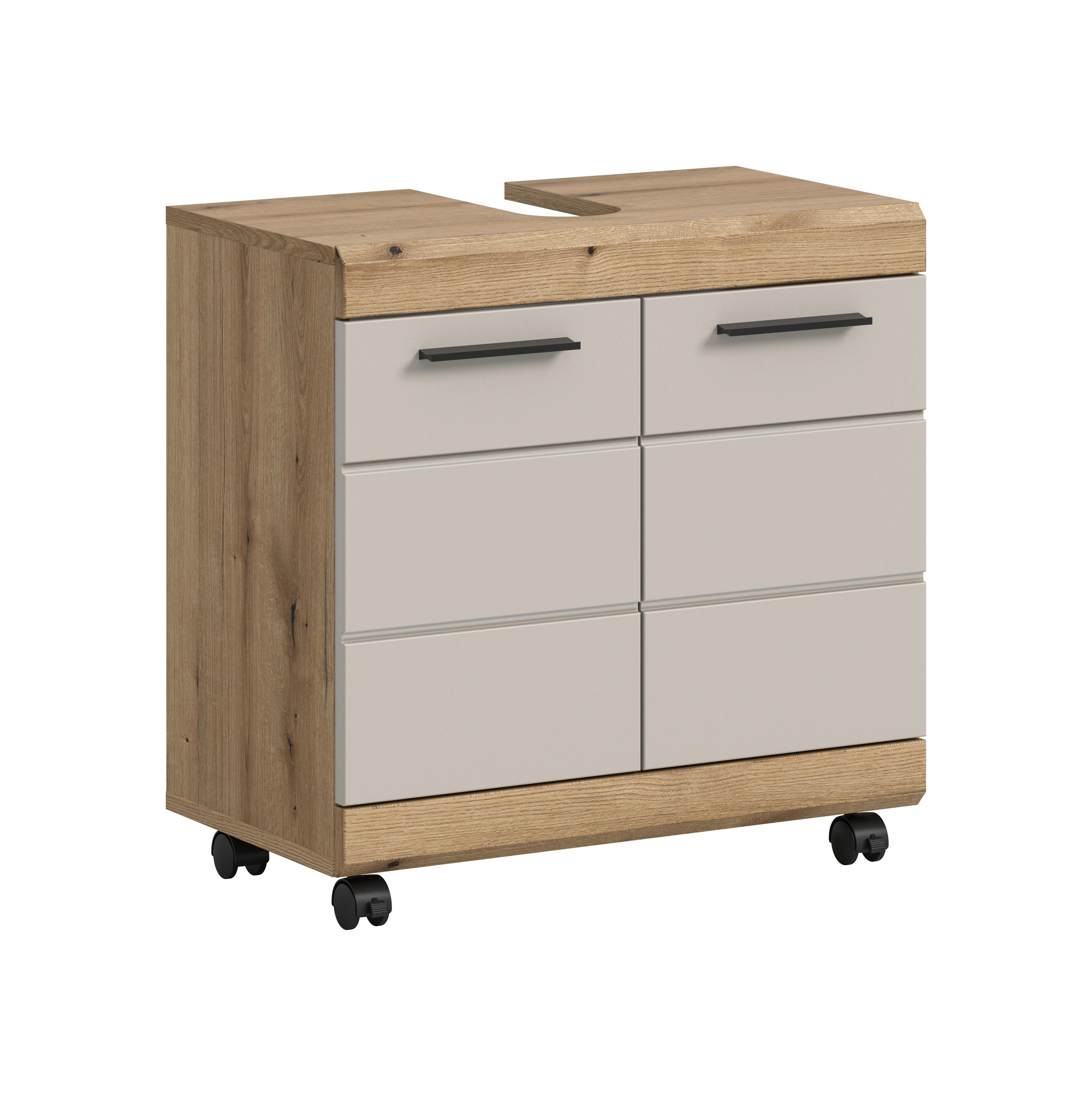 Waschbeckenunterschrank Scout Eichefarben/Kaschmir - Kaschmir/Eichefarben, Trend, Holzwerkstoff/Kunststoff (60/60/34cm) - MID.YOU