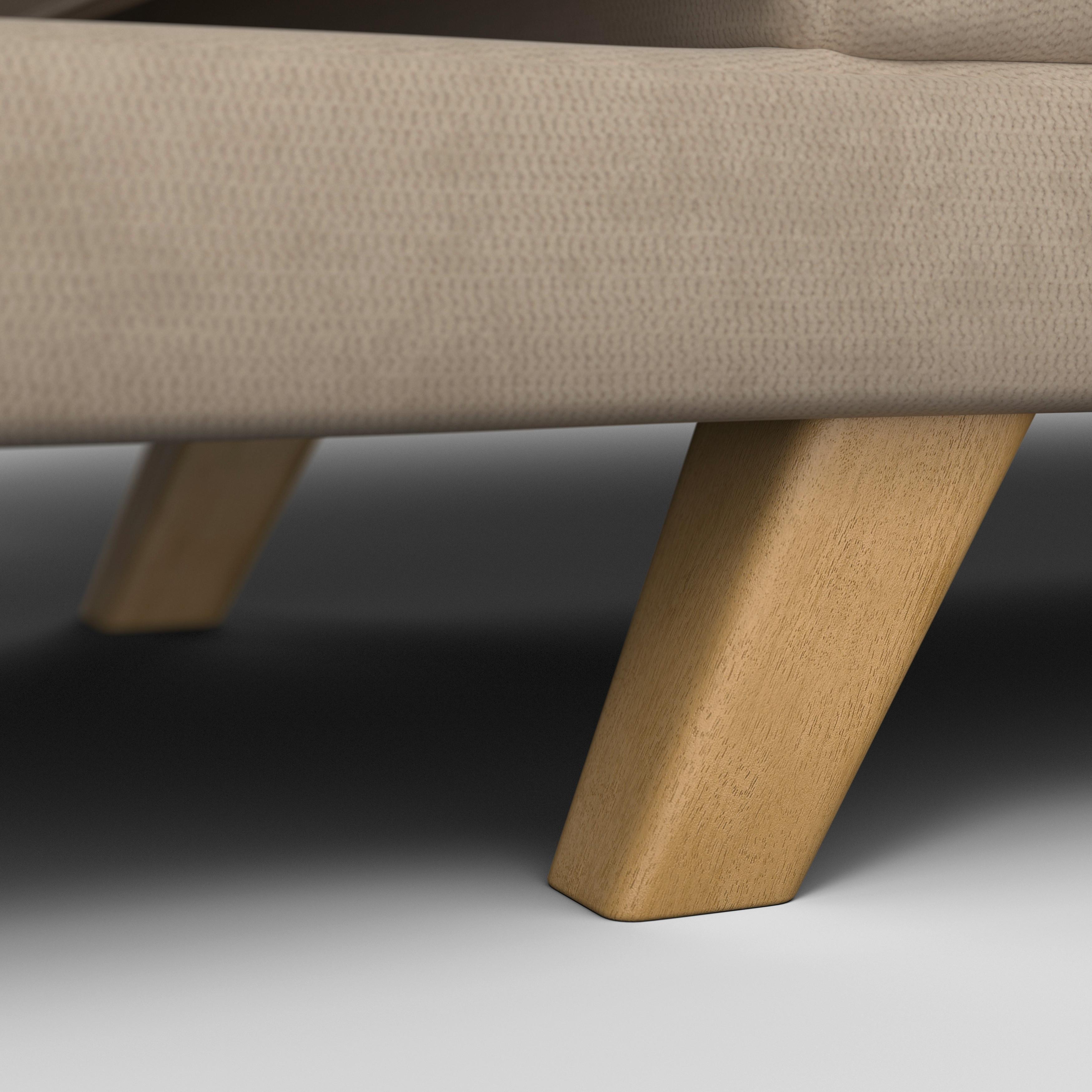 BÄDDSOFFA FUNKY - beige/lerfärgad, Modern, trä/textil (183/73/79cm) - Bessagi Home