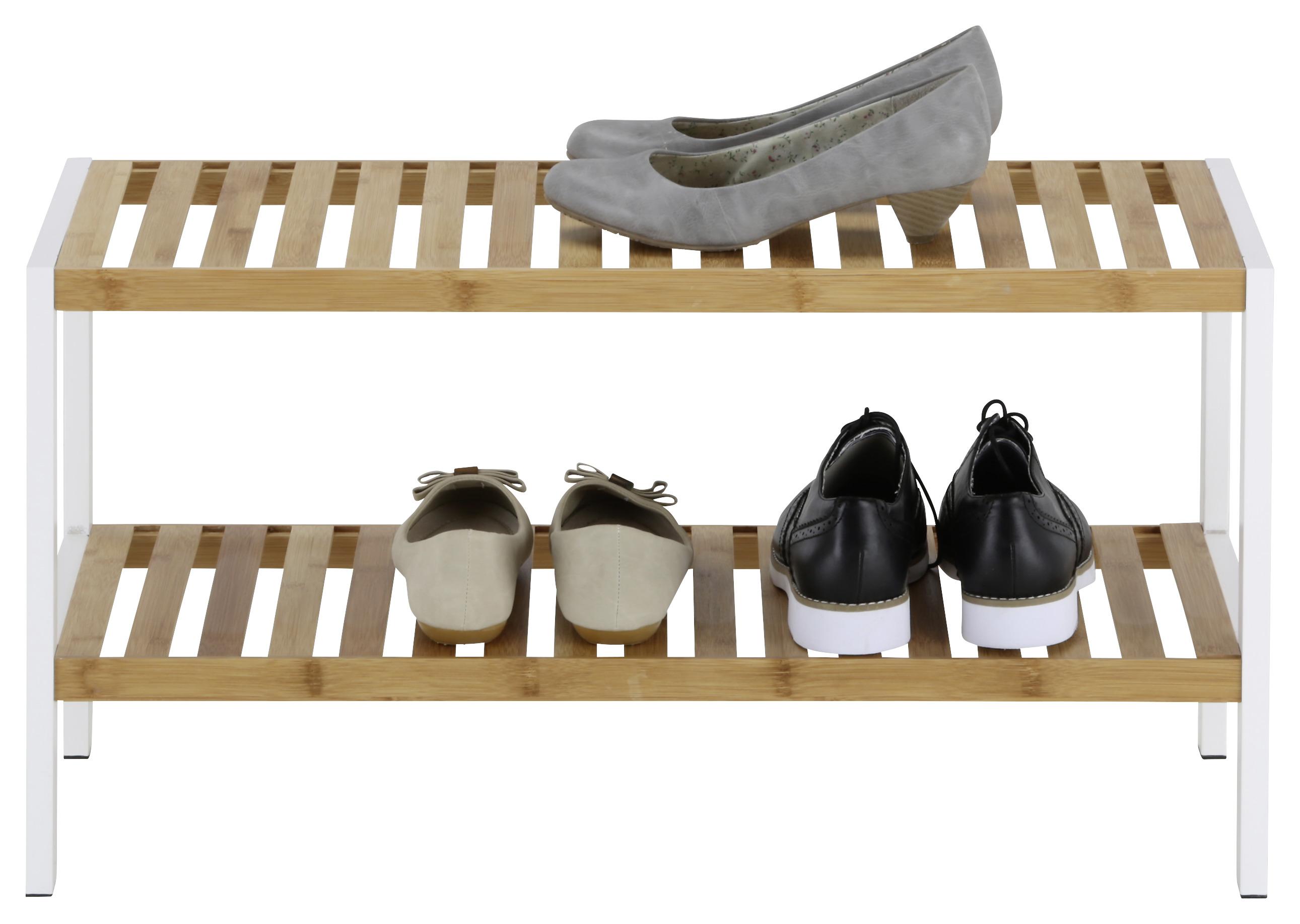 Schuhregal in Weiss/Naturfarben - Weiss/Naturfarben, Modern, Holz/Holzwerkstoff (70/36/30cm) - Mömax