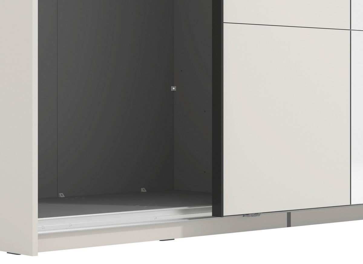 Schwebetürenschrank Gard Kaschmirfarben - Kaschmir/Schwarz, KONVENTIONELL, Holzwerkstoff/Metall (195/217/61cm) - Based