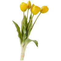 Művirág Tulipán - sárga/zöld, Romantik / Landhaus, műanyag/fém (39cm)