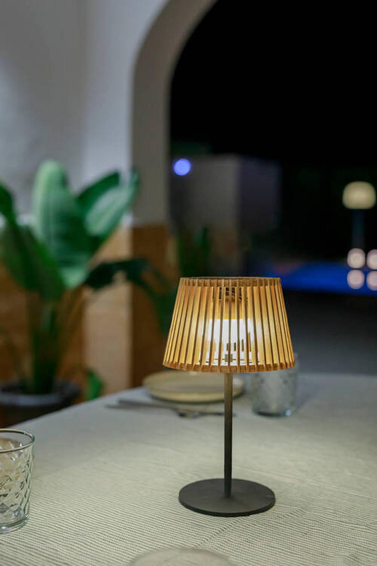 LAMPA STOŁOWA Z AKUMULATOREM OKINAWA LUMOKT036NWSWNW - czarny/brązowy, Natur, materiały naturalne/metal (16/36/16cm) - Newgarden
