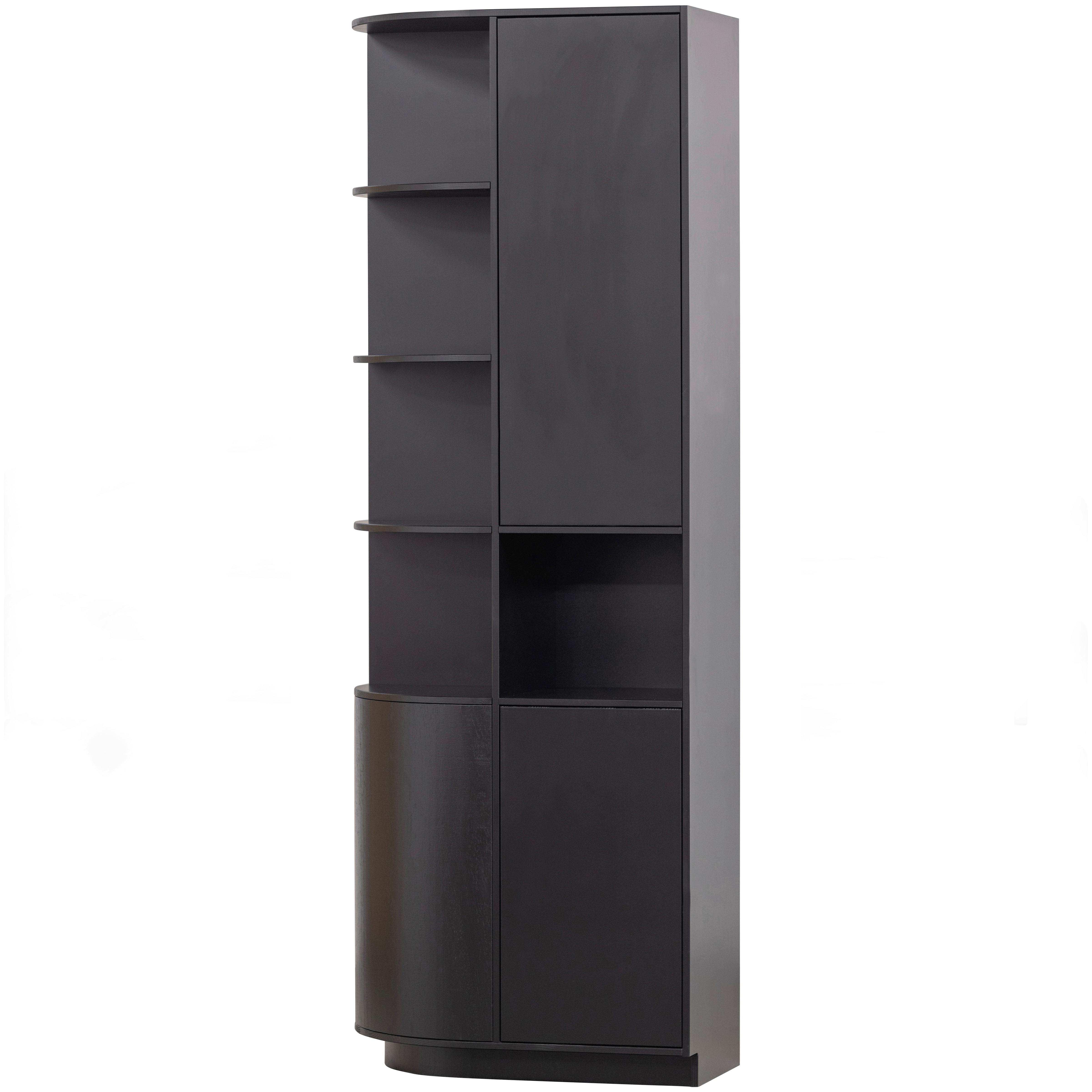 Mehrzweckschrank Finca Schwarz - Schwarz, Design, Holz (78/210/40cm) - Livetastic