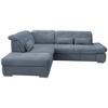 Wohnlandschaft Dalida Hellblau Chenille - Chromfarben/Hellblau, Design, Textil/Metall (254/280cm) - Livetastic