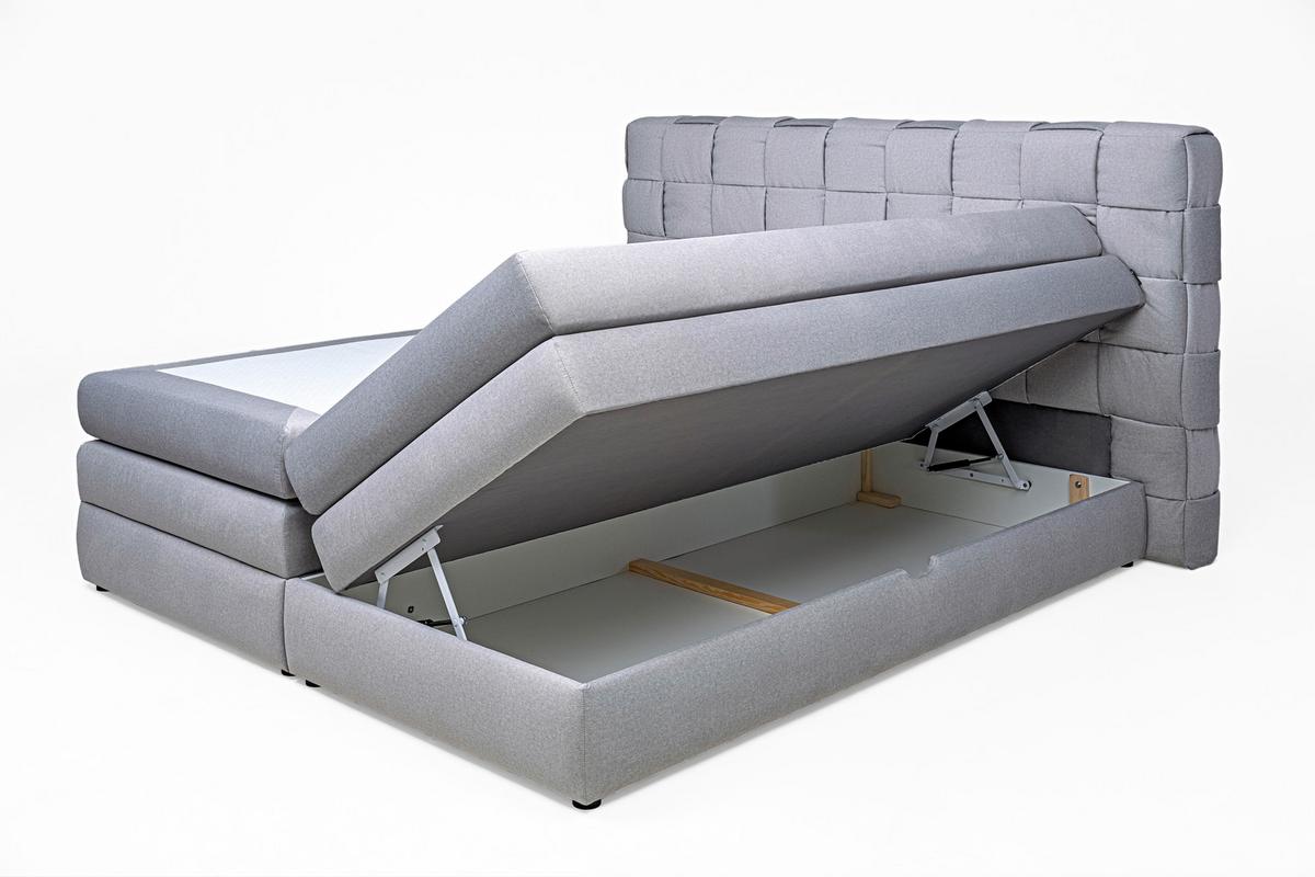 Boxspring Krevet Gusto - bež/crna, Trend, drvni materijal/drvo (160/200cm) - Premium Living