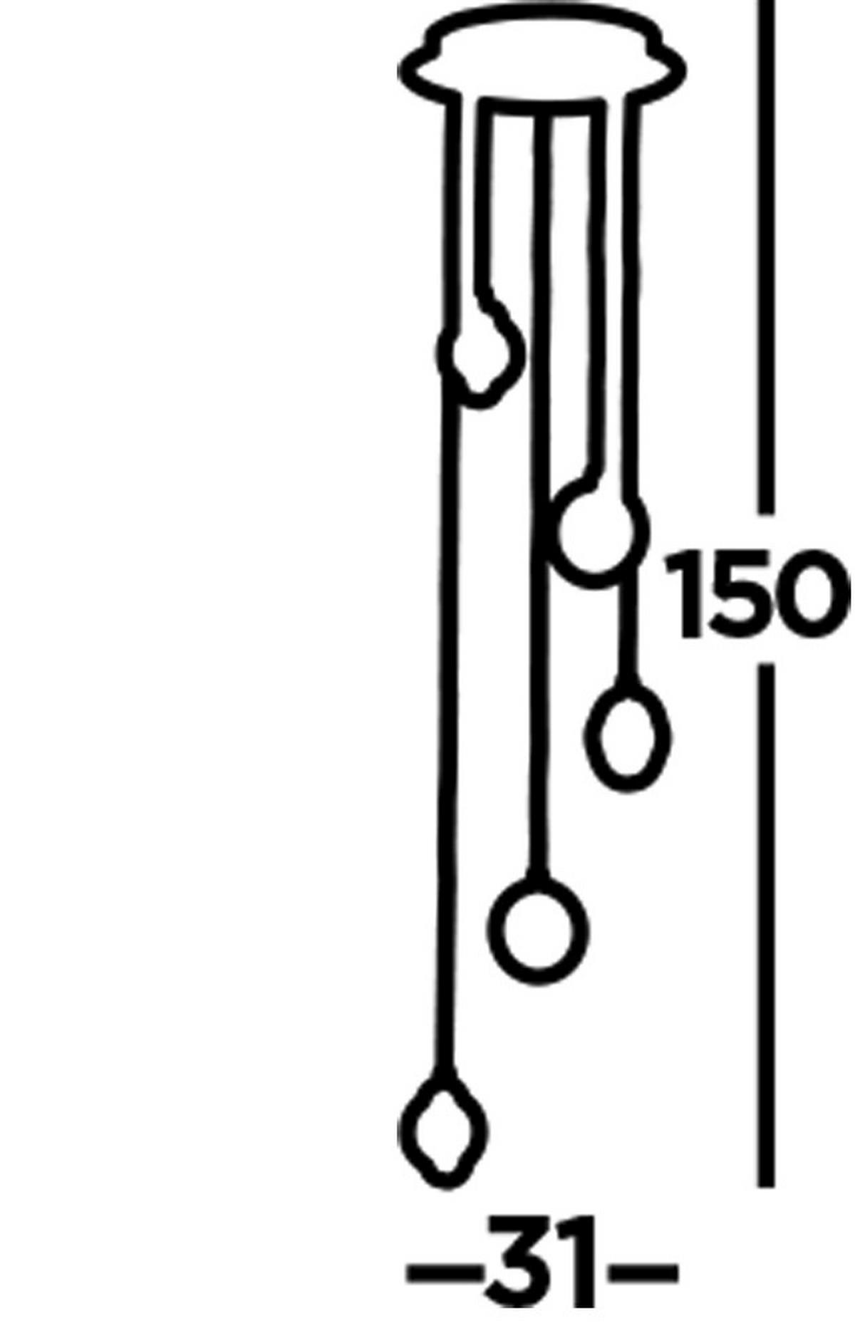 LED Függőlámpa 28701-5cc Quartz - krómszínű/áttetsző, Konventionell, üveg/fém (31/150cm) - Searchlight