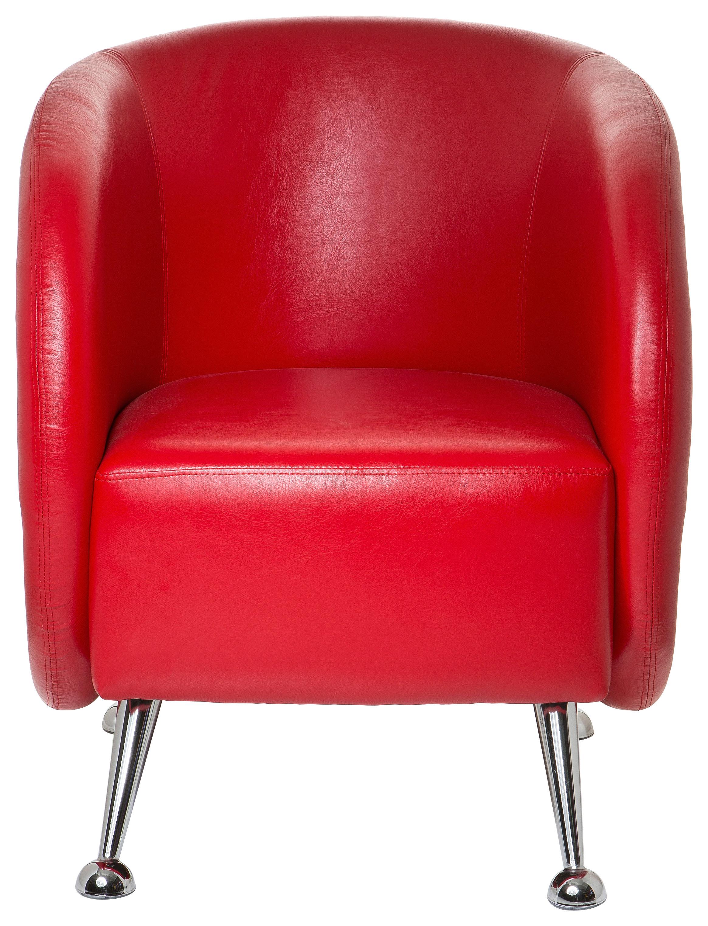 Fotelj St. Lucia, Rdeča - barve kroma/rdeča, Moderno, kovina/tekstil (60/85/50cm) - MID.YOU