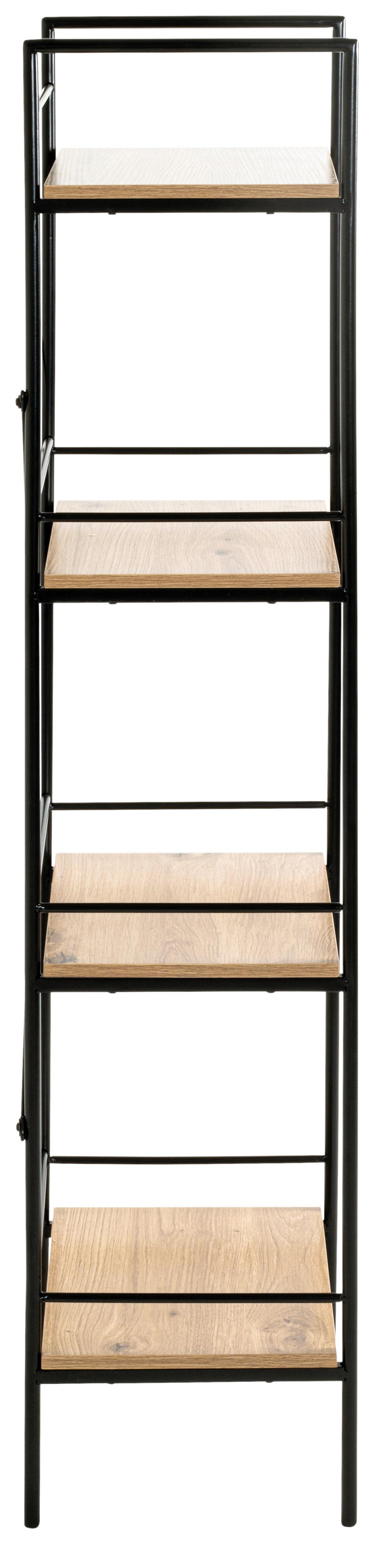 Regal Mosel 3 Schwarz/Eichefarben - Eichefarben/Schwarz, MODERN, Holzwerkstoff/Metall (34/130/27cm) - Mömax