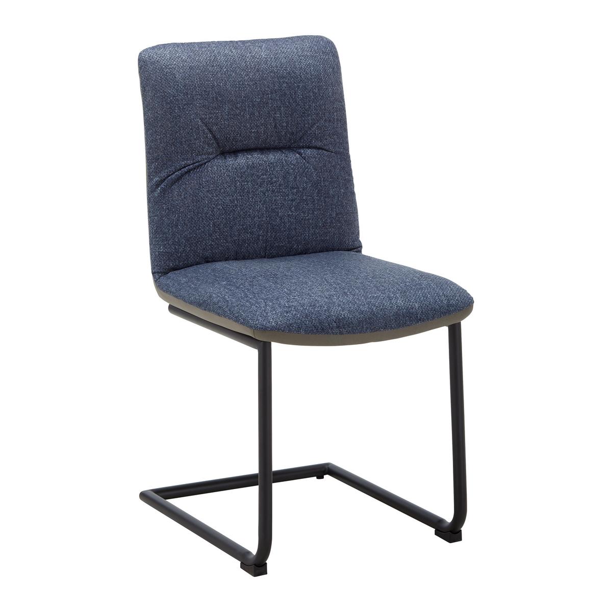 KRZESŁO NA PŁOZIE SARAH - niebieski/czarny, Modern, metal/drewno (49/88/59cm) - Bessagi Home