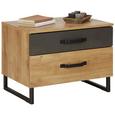 Nočna Omarica Alabama - hrast/rjava, Romantika, kovina/leseni material (58/45/41cm) - Premium Living Nočna Omarica Alabama - hrast/rjava, Romantika, kovina/leseni material (58/45/41cm) - Premium Living