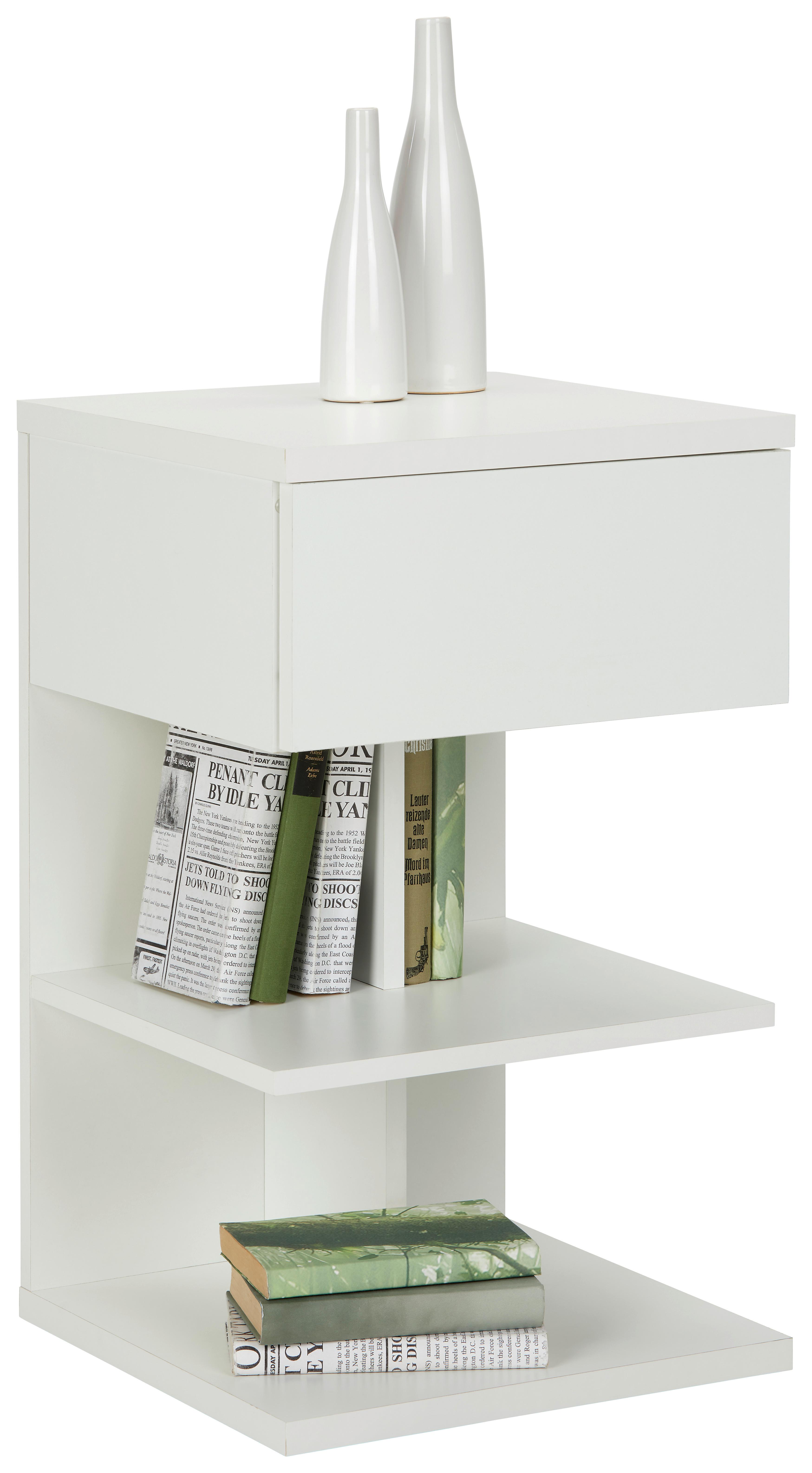 Nachtkästchen in Weiß - Weiß, MODERN, Holzwerkstoff (39/65/39cm) - Mömax