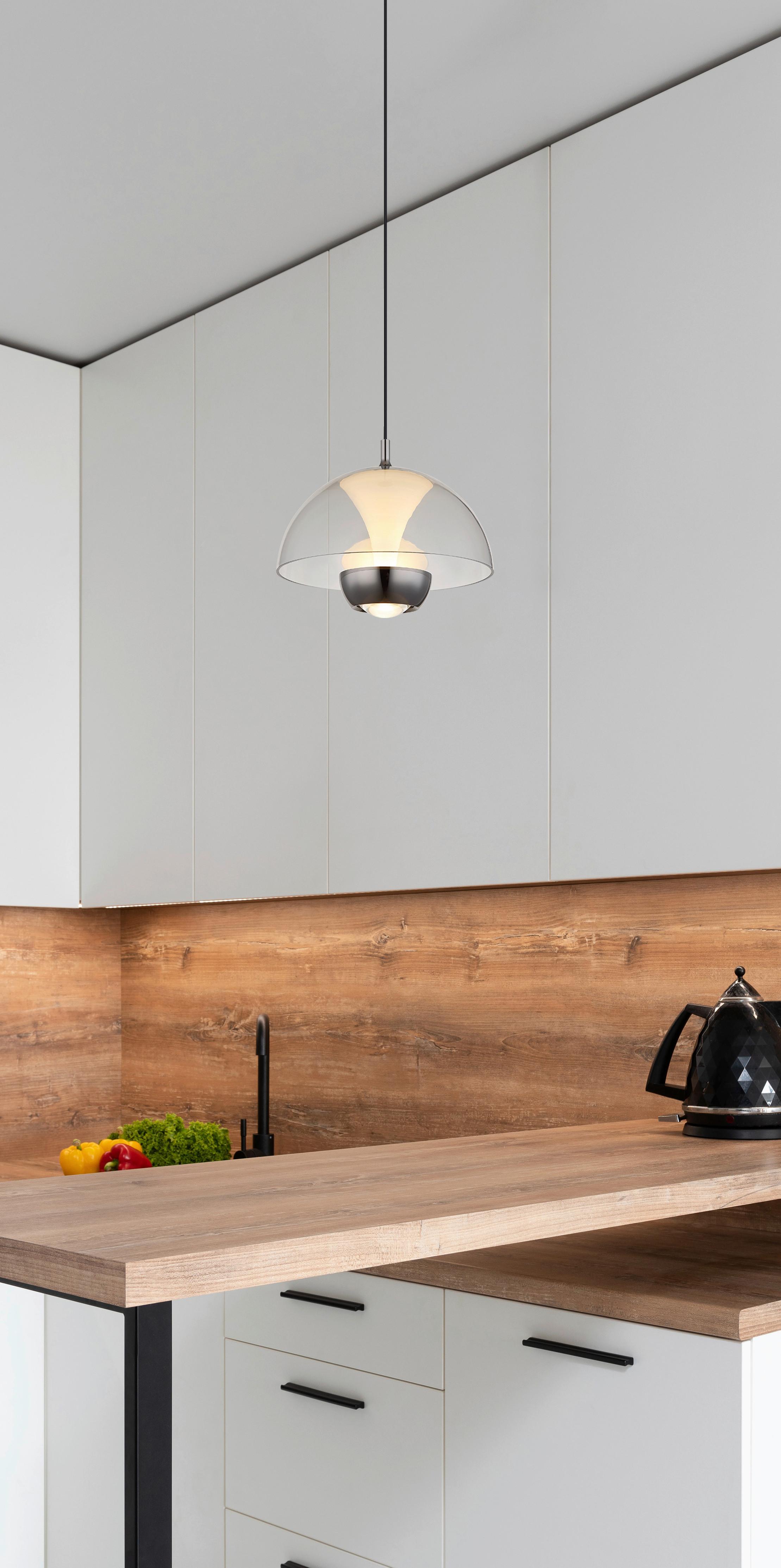LED-Hängeleuchte Arus Schwarz max. 10 Watt - Schwarz, Design, Kunststoff/Metall (23/120cm) - Globo