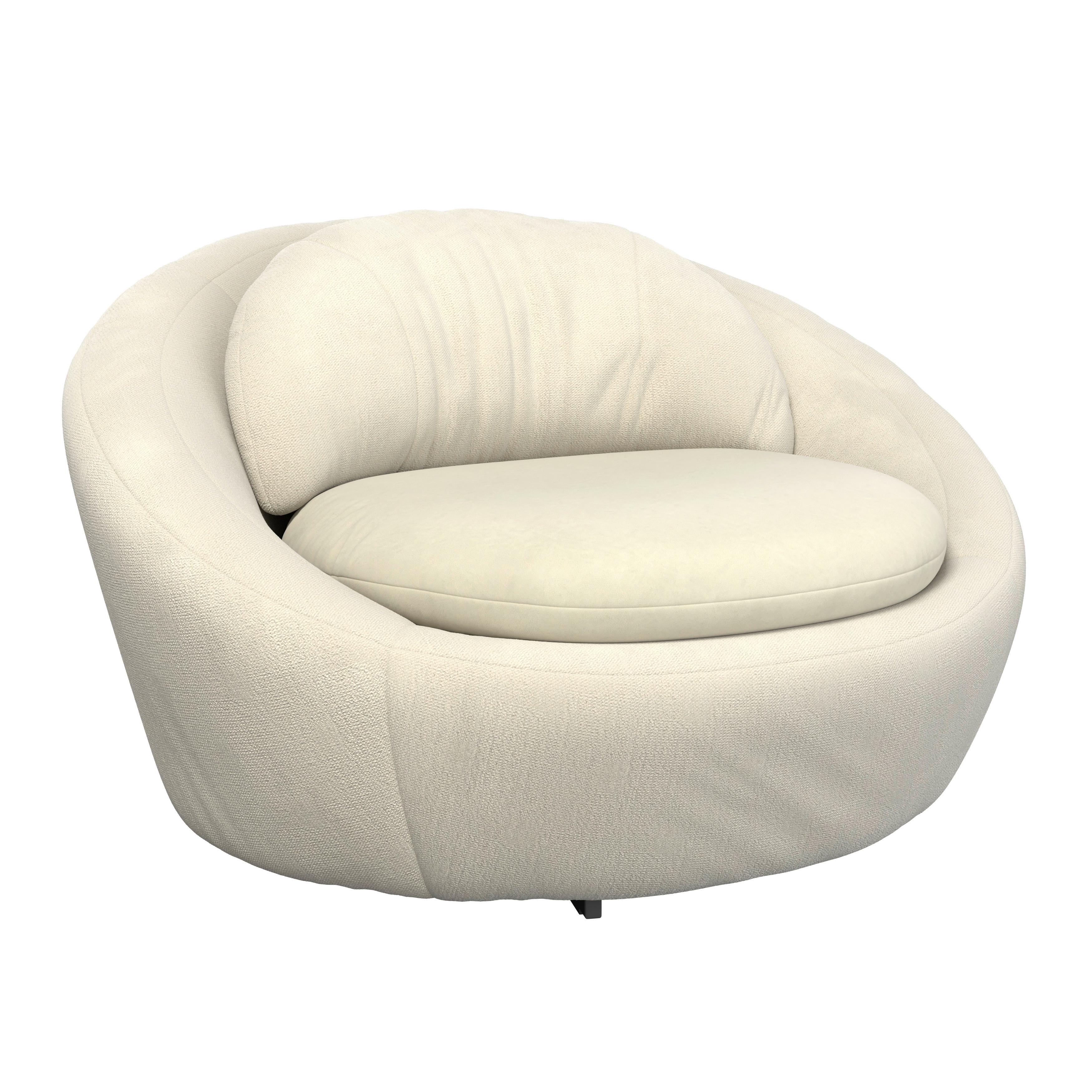 Designsessel Pio Drehbar Beige - Beige/Schwarz, Modern, Textil/Metall (130/80/112cm) - Mömax